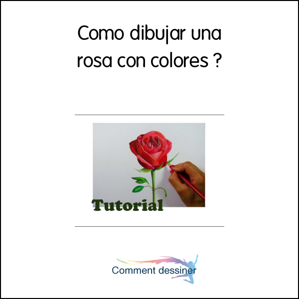 Como dibujar una rosa con colores